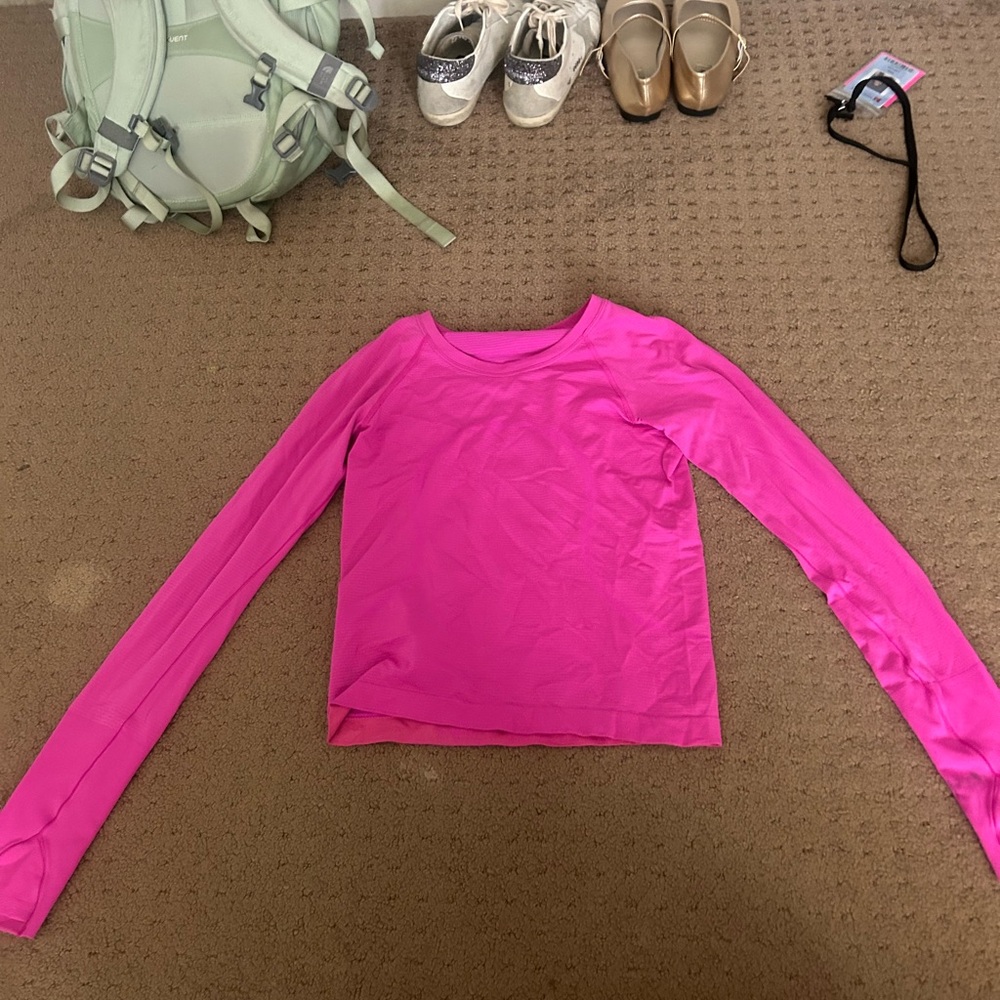 Bright Pink Long-Sleeve Women's Top
